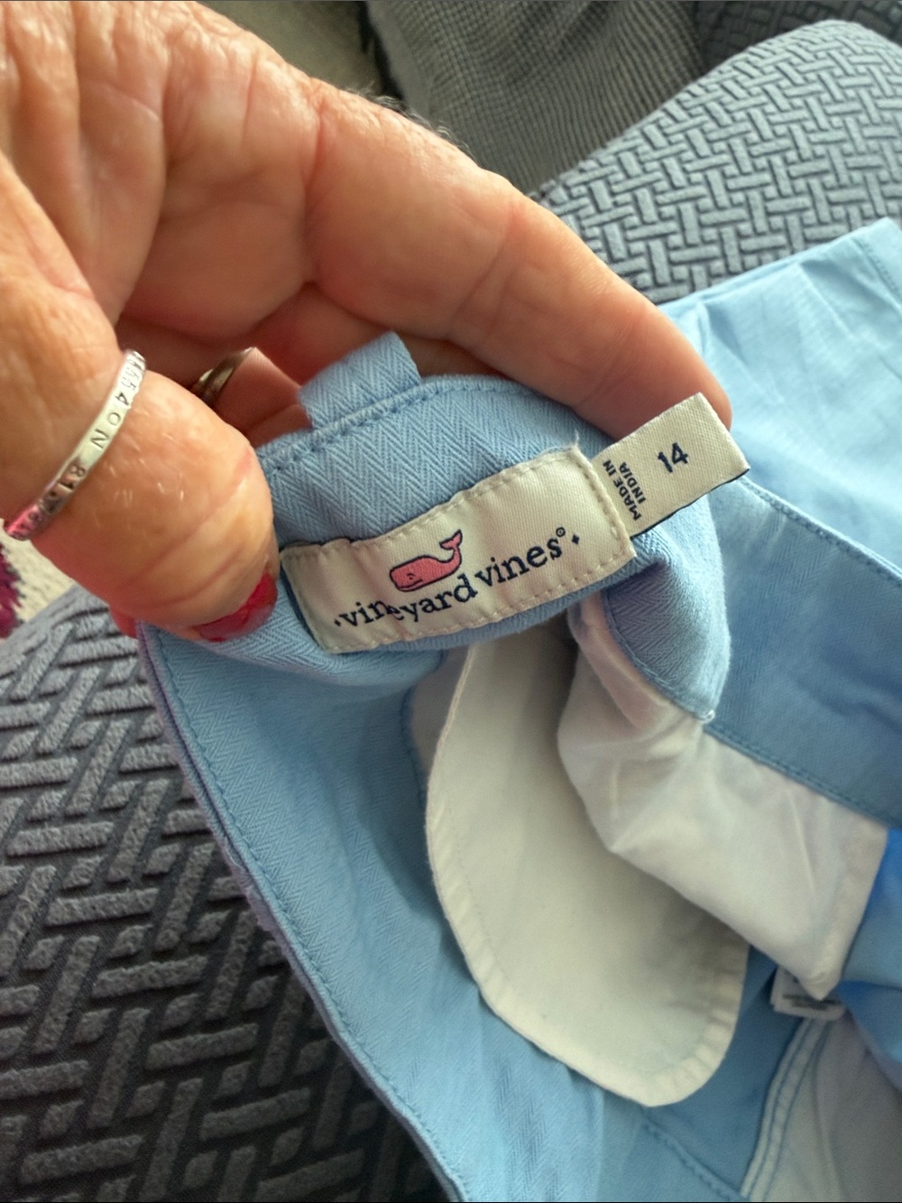 Vineyard Vines Light Blue Women's Flat Front Shorts - Picture 3 of 6